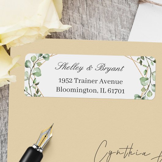 Grüne Eukalyptus-Blätter Rücksendeadresse