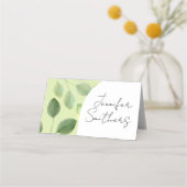 Grüne Eukalyptus-Blätter Sitzplätze Platzkarte (Vorderseite)