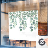 Grüne Eukalyptus-Blätter. Stil: Opak Fensteraufkleber (Café-Fenster)