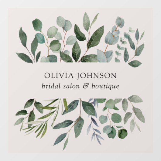 Grüne Eukalyptus-Blätter Tor Fensteraufkleber (Blatt)