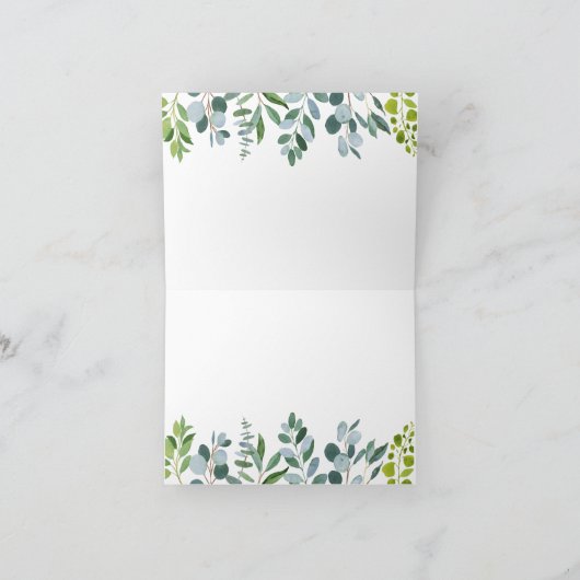 Grüne, Eukalyptus-Blätter Vielen Dank Dankeskarte (Innenseite)