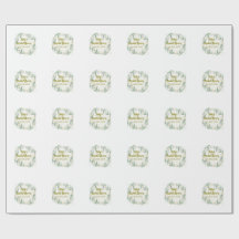 Grüne Eukalyptus-Blumen-Brautparty-Name Datum gehe