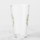 Grüne Eukalyptus-Blumen-Hochzeitsdusche Name Datum Glas (Links)
