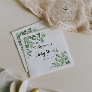Grüne Eukalyptus Botanical Foliage Babydusche Serviette