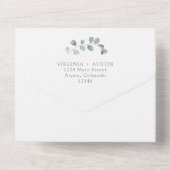 Grüne Eukalyptus Botanisch Alles in einer Einladun All In One Einladung (Rückseite)