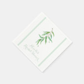 Grüne Eukalyptus Botanische Blätter Rustikale Hoch Serviette (Ecke)