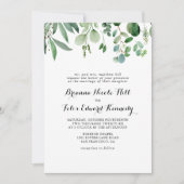 Grüne Eukalyptus-Botanische Foliage feierliche Hoc Einladung (Vorderseite)