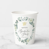 Grüne Eukalyptus-Botanische Graduierungspartei Pappbecher (Rückseite)