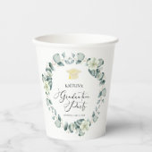 Grüne Eukalyptus-Botanische Graduierungspartei Pappbecher (Vorderseite)