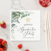 Grüne Eukalyptus-Botanische Graduierungspartei Serviette (Beispiel)