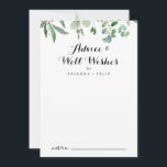 Grüne Eukalyptus Botanische Hochzeitsstimmung wüns Hinweiskarte<br><div class="desc">Diese grüne eukalyptus botanische Hochzeit auch Wünsche Ratschläge Karte ist perfekt für eine rustikale Hochzeit. Das Design verfügt über handgemalte, kunstvolle eukalyptus-grüne Blätter, die zu feinen Bouquets zusammengesetzt sind, um Ihre Veranstaltung zu verzieren. Diese Karten sind ideal für Hochzeiten, Brautparty, Babydusche, Graduiertenfest u.v.m. Personalisieren Sie die Karten mit den Namen...</div>