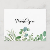 Grüne Eukalyptus Botanische Kalligrafie Vielen Dan Postkarte (Vorderseite)