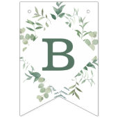 Grüne Eukalyptus Botanisches Modernes Brautparty Wimpelkette (Zweite Fahne)