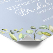 Grüne Eukalyptus Brautparty Begrüßungspapier Poster (Ecke)