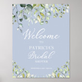 Grüne Eukalyptus Brautparty Begrüßungspapier Poster (Vorne)