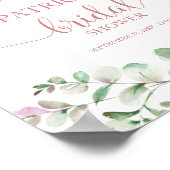 Grüne Eukalyptus Brautparty Begrüßungspapier Poster (Ecke)
