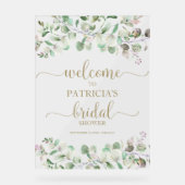 Grüne Eukalyptus Brautparty Begrüßungszeichen Acrylschild (Vorderseite)