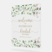 Grüne Eukalyptus Brautparty Begrüßungszeichen Acrylschild (Winkel)