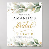 Grüne Eukalyptus Brautparty Begrüßungszeichen Poster (Vorne)