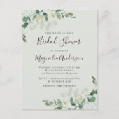 Grüne Eukalyptus Bridal Dusche Einladung Postkarte (Vorderseite)