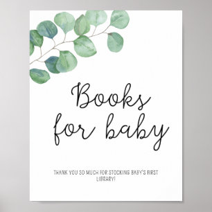 Grüne Eukalyptus - Bücher für Babyplakat Poster
