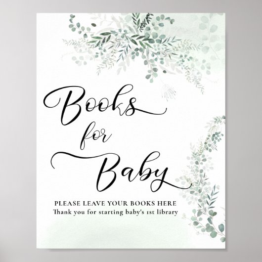 Grüne Eukalyptus-Bücher für Babyposter Poster (Vorne)