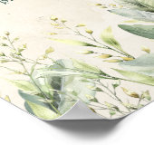 Grüne Eukalyptus Bücher und Geschenke Kinderdusche Poster (Ecke)