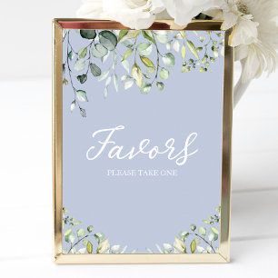 Grüne Eukalyptus Calligrafy Favors Sign Poster