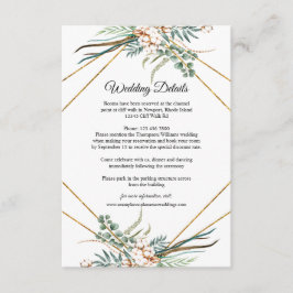 Grüne Eukalyptus Cotton Glitzer Hochzeitsstimmung Begleitkarte