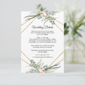 Grüne Eukalyptus Cotton Glitzer Hochzeitsstimmung Begleitkarte (Stehend Vorderseite)