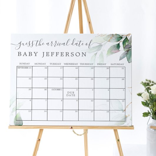 Grüne Eukalyptus-Duschanzeige Terminkalender Poster