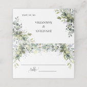 Grüne Eukalyptus-Dusche Hochzeitssitze geklappt Platzkarte (Außenseite Aufgefaltet)