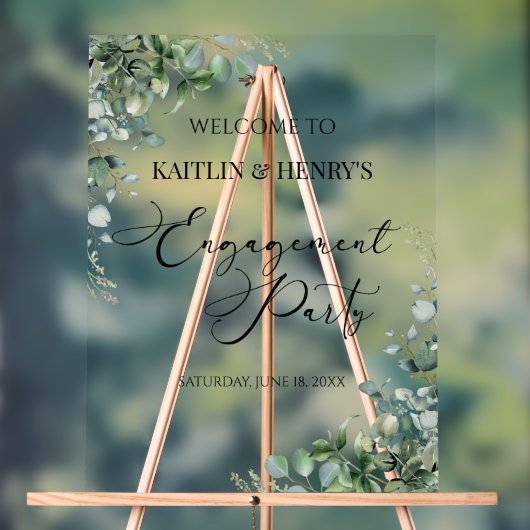 Grüne Eukalyptus-Engagement - Begrüßung Acrylschild (Neutral)