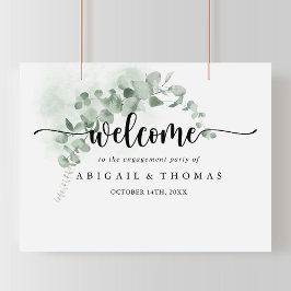 Grüne Eukalyptus-Engagement-Partei - Willkommen Poster