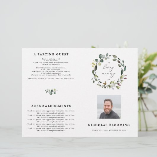 Grüne Eukalyptus-Feier des Programms "Leben" (Stehend Vorderseite)