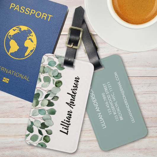 Grüne Eukalyptus-Flora Gepäckanhänger