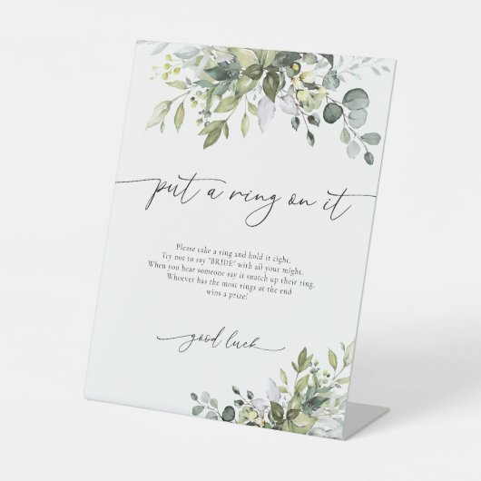 Grüne Eukalyptus-Flora-Schrift Sockelschild (Vorderseite)