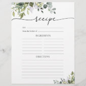 Grüne Eukalyptus Floral Rezept Seite (Rückseite)