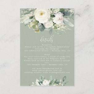 Grüne Eukalyptus Floral Wedding Details Enclone Begleitkarte