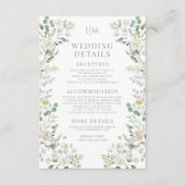 Grüne Eukalyptus Floral Wedding Details Karten (Vorderseite)