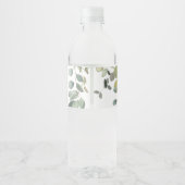 Grüne Eukalyptus Foliage Delight Wedding Wasserflaschenetikett (Rückseite)