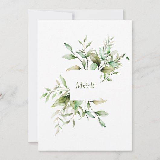 Grüne Eukalyptus-Foliage Einladung (Rückseite)