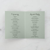 Grüne Eukalyptus-Foliage Gedeckte Hochzeit Programm (Innenseite)