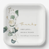 Grüne Eukalyptus-Foliage Pappteller (Vorderseite)