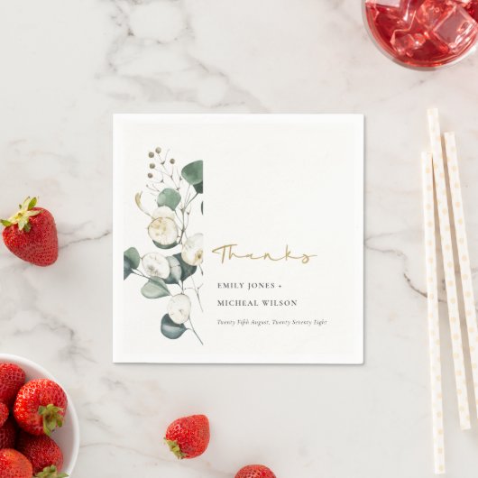 Grüne Eukalyptus-Foliage Serviette (Beispiel)