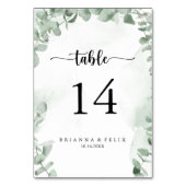 Grüne Eukalyptus-Foliage Tischnummer (Rückseite)