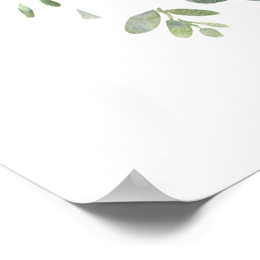 Grüne Eukalyptus Frame Wedding Begrüßungszeichen Poster (Ecke)