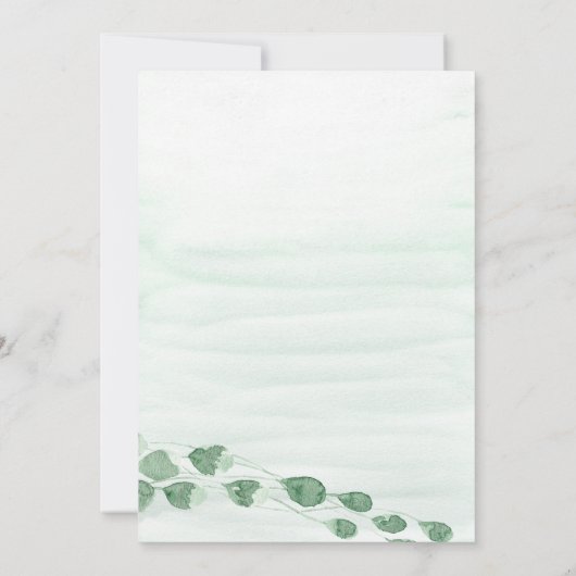 Grüne Eukalyptus Garland Goldmedaille Hochzeit Save The Date (Rückseite)