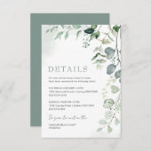 Grüne Eukalyptus-Garten Hochzeitsstimmung Begleitkarte (Vorne/Hinten)