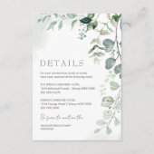 Grüne Eukalyptus-Garten Hochzeitsstimmung Begleitkarte (Vorderseite)